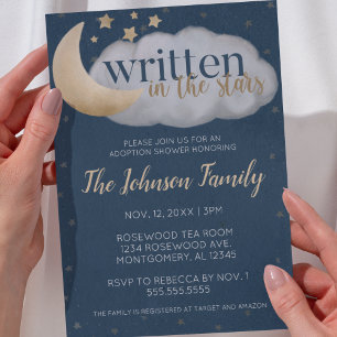 Written In The Stars Cute Adoption Baby Shower Invitation