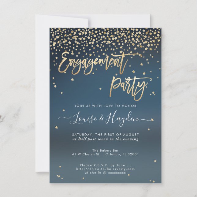Written in the Stars Engagement Party Announcement (Front)