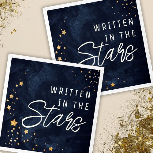 Written in the Stars Navy and Gold Bridal Shower Napkins