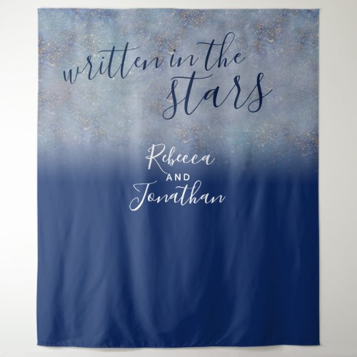 Written in the Stars Navy Galaxy Wedding Tapestry