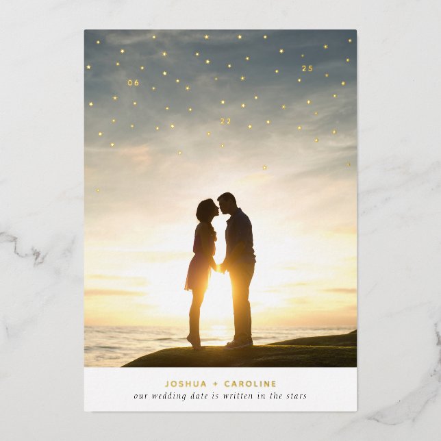 Written In The Stars Save the Date card (Front)