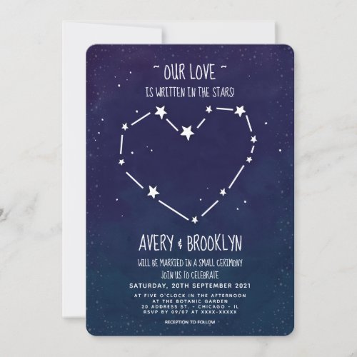 Written In The Stars Small Wedding Invitation