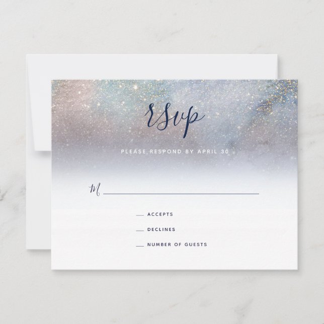 Written in the Stars Starry Night Wedding RSVP Card (Front)
