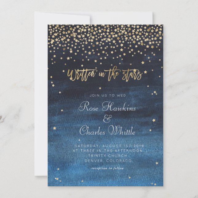 Written in the Stars Wedding Invitation (Front)