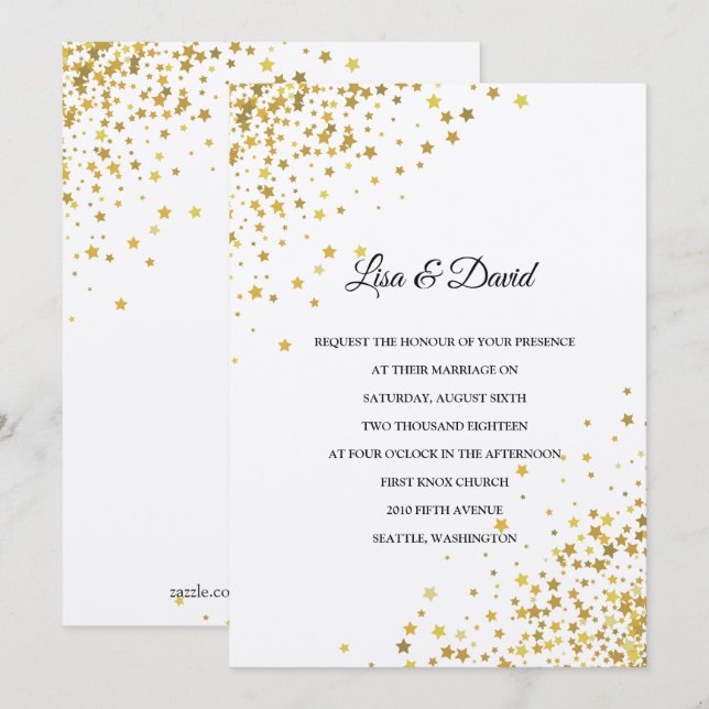 Written In The Stars Wedding Invitation (Front/Back)
