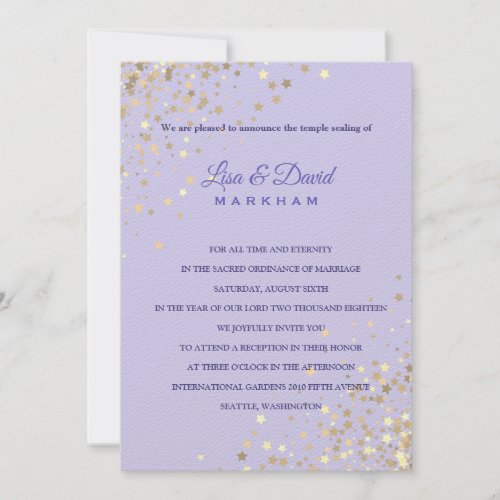 Written In The Stars Wedding Reception Invitation