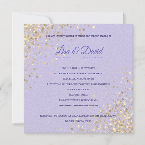 Written In The Stars Wedding  Reception Invite