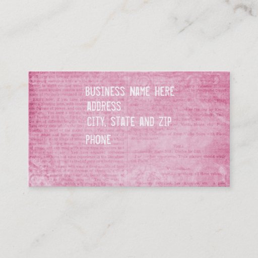 Customizable Written Words Business Cards