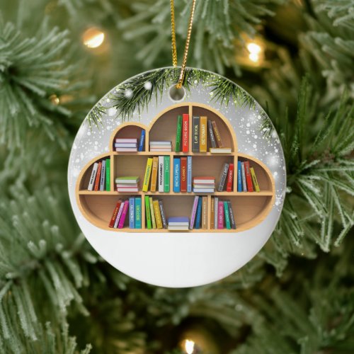 Writter Reader Bookshelf Books Lover Bookworm  Ceramic Ornament