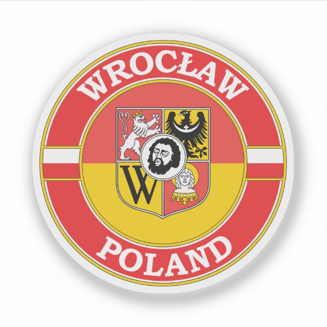 Wroclaw Poland Circle Emblem Sticker (Front)