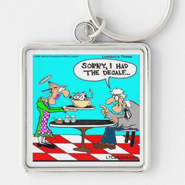Wrong Coffee Funny Cow Cartoon Gifts & Tees Keychain (Front)