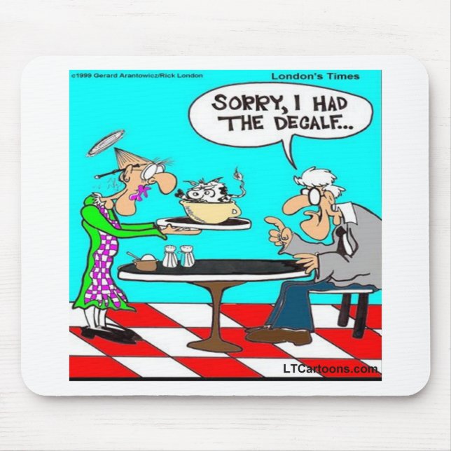 Wrong Coffee Funny Cow Cartoon Gifts & Tees Mouse Pad (Front)