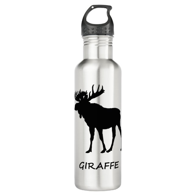 Wrong Moose Giraffe Stainless Steel Water Bottle (Front)