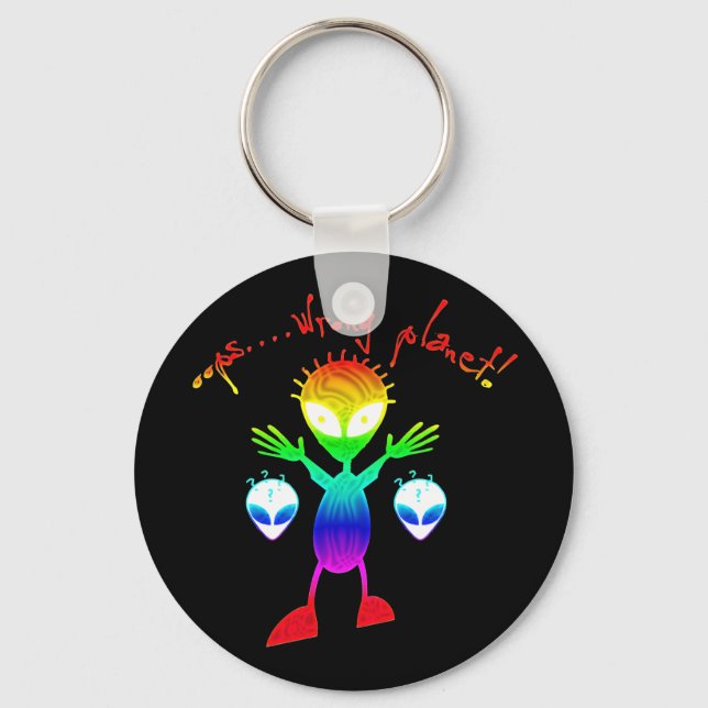 Wrong Planet Alien Keychain (Front)