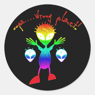 Wrong Planet Alien Stickers