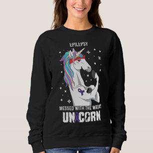Wrong Unicorn Epilepsy Awareness Supporter Ribbon Sweatshirt