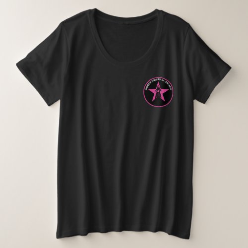 WRoO Plus_Size Basic Black front  back logo Plus Size T_Shirt