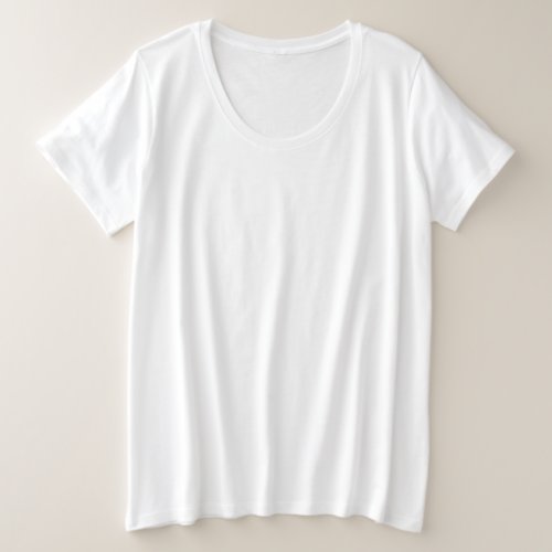 WRoO Plus_Size Basic White back logo Plus Size T_Shirt