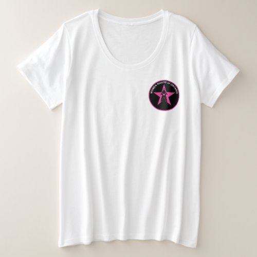 WRoO Plus_Size Basic White front and back logo Plus Size T_Shirt