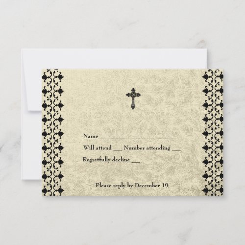 Wrought Iron Celtic Cross rvsp RSVP Card