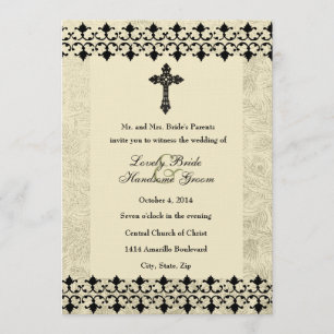 Wrought Iron Celtic Cross Wedding Invitation