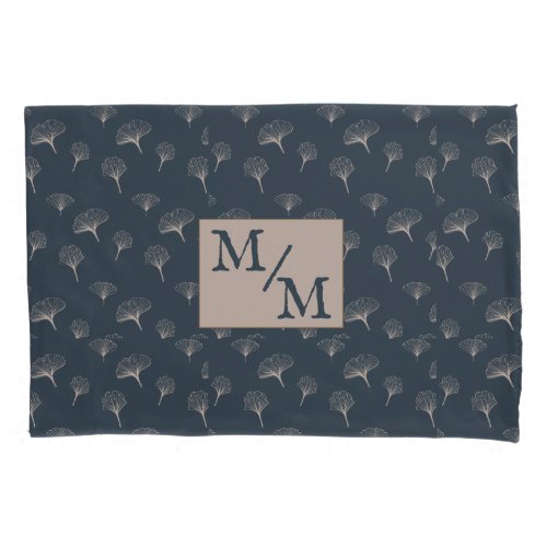 Wrought Iron Gingko Pattern Monogram Pillow Case