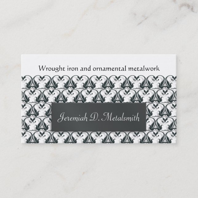 Wrought iron metalwork business card (Front)