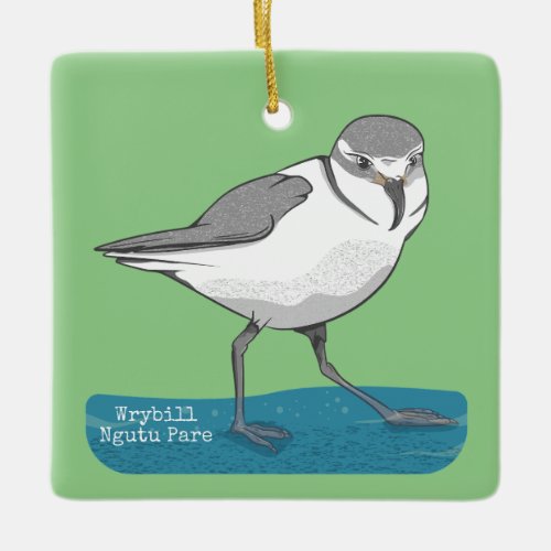 Wrybill New Zealand Bird Ceramic Ornament