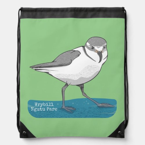 Wrybill New Zealand Bird Drawstring Bag