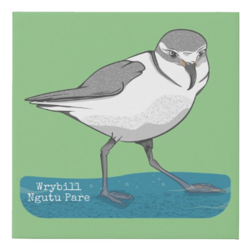 Wrybill New Zealand Bird Faux Canvas Print