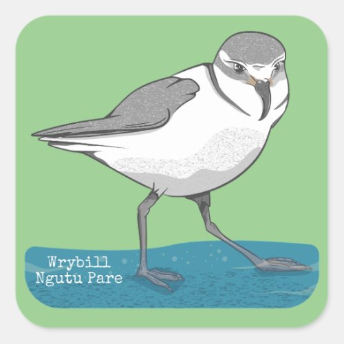 Wrybill New Zealand Bird Square Sticker