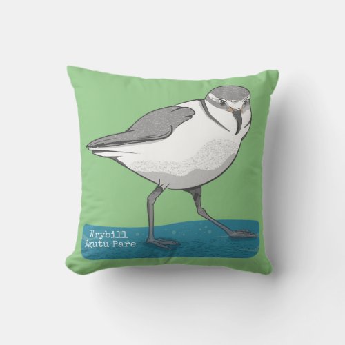 Wrybill New Zealand Bird Throw Pillow