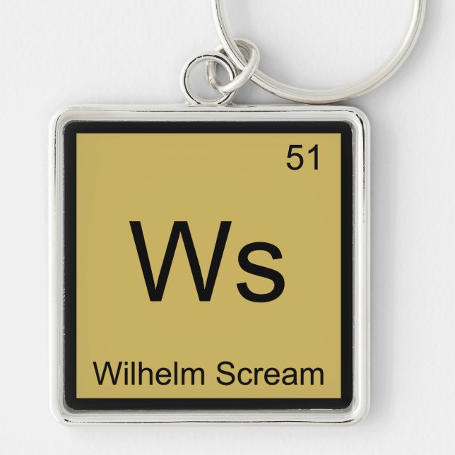 Ws - Wilhelm Scream Chemistry Element Symbol Tee Keychain (Front)