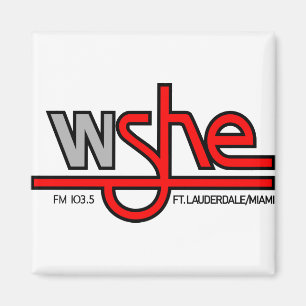 WSHE 103.5 MIAMI FT LAUDERDALE VINTAGE LOGO MAGNET