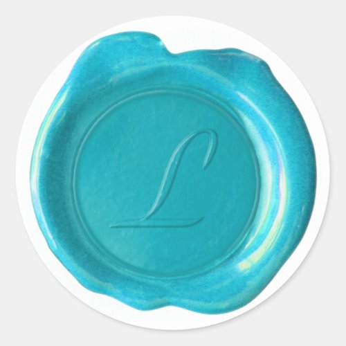 WSM Custom _ Courtney _ L _ Aqua Blue Classic Round Sticker
