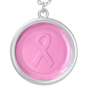 WSM - Pink Ribbon - Silver Plated Necklace