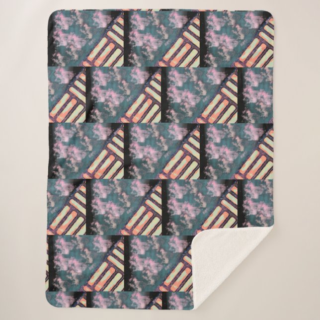 WSSBX - PINK TILE Sherpa Blanket (Front)