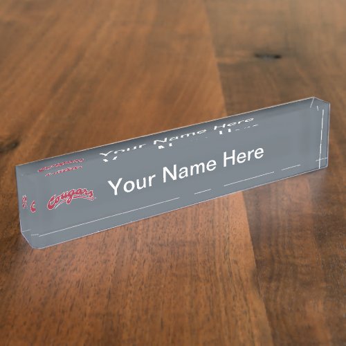 WSU Cougars Logo Desk Name Plate