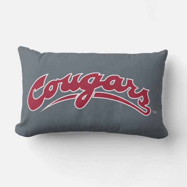 WSU Cougars Logo Lumbar Pillow (Front)