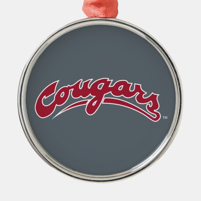 WSU Cougars Logo Metal Ornament (Front)