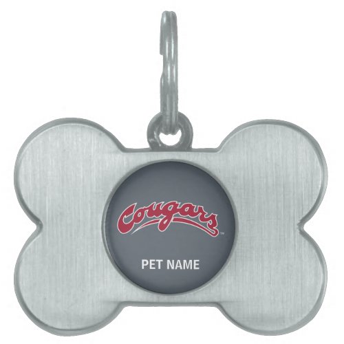 WSU Cougars Logo Pet Name Tag