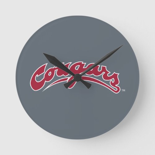 WSU Cougars Logo Round Clock