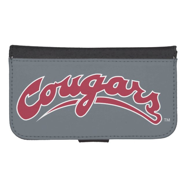 WSU Cougars Logo Samsung Galaxy Wallet Case (Front (Horizontal))