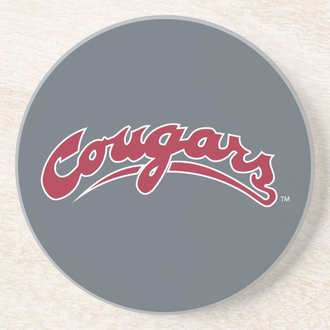 WSU Cougars Logo Sandstone Coaster (Front)