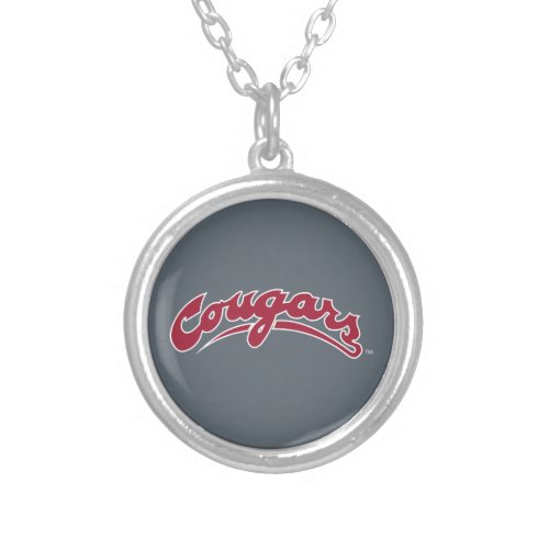 WSU Cougars Logo Silver Plated Necklace