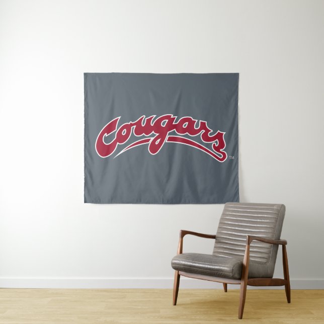 WSU Cougars Logo Tapestry (In Situ (Horizontal))
