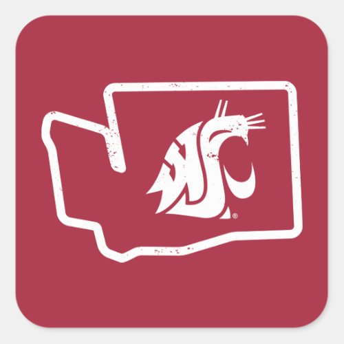 WSU Cougars  Vintage Washington State Square Sticker