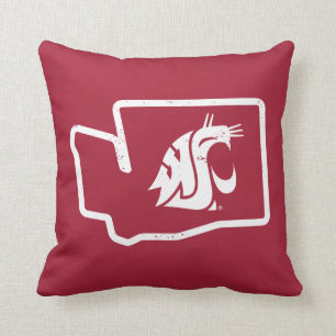 WSU Cougars Vintage Washington State Throw Pillow