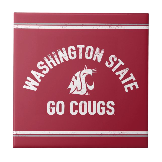 WSU | Go Cougs - Vintage Tile (Front)