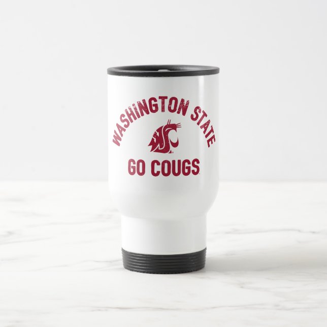 WSU | Go Cougs - Vintage Travel Mug (Center)